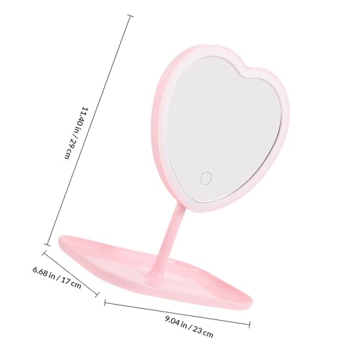 Espejo de maquillaje LED en forma de corazón recargable USB miniatura 2