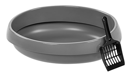 IRIS Large Rimmed Litter Pan, Gray