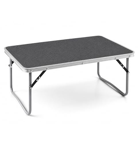 Purely Outdoors Low Camping Table Folding Portable Picnic Table with Aluminium Frame & Granite Effect Top Lightweight Caravan Tent & Garden Table 60 x 40cm