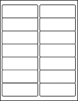 MACO Laser/Ink Jet White Address Labels, 1-1/3 x 4, 14 per Sheet, 350 per Box (ML-1425)