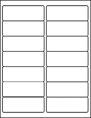MACO Laser/Ink Jet White Address Labels, 1-1/3 x 4, 14 per Sheet, 350 per Box (ML-1425)