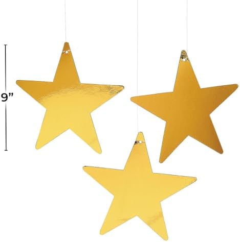 Fun Express 9" Gold Cardboard Star Decoration (12pc) for Party - Party Decor - Wall Decor - Cutouts - Party - VBS 2026 Vacation Bible School Supplies/Decor - 12 Pieces image 5