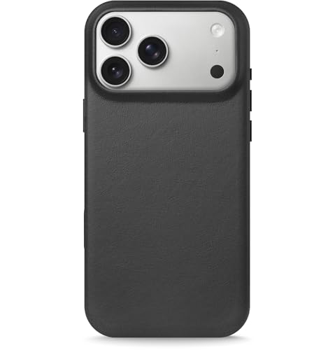 LONLI Edition | Italian Leather - for iPhone 17 Pro - Premium Italian Full Grain Leather Phone Case - [Develop Unique Patina] - [Built-in Camera Control and Compatible with Magsafe] - Black Ink