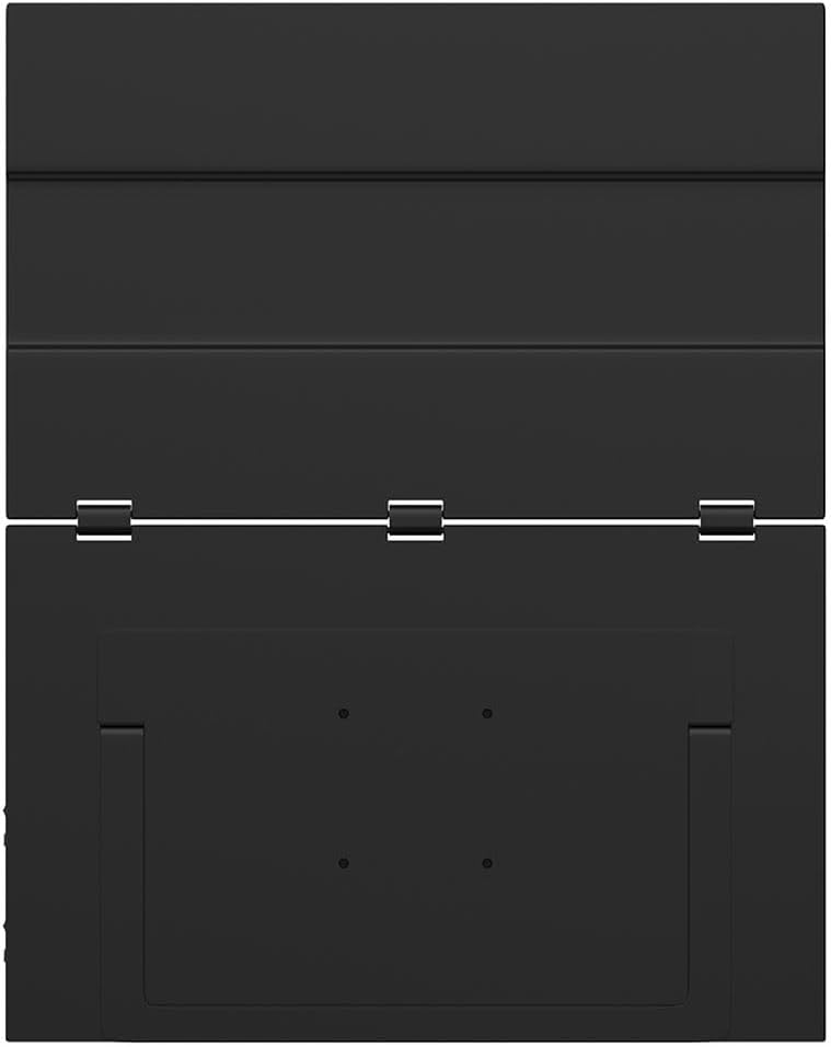 aoriana view of the ZEUSLAP Z18W dual portable monitor, showing the integrated stand and hinge mechanism.