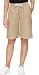 HOW'ON Women's Casual Elastic Waist Knee-Length Curling Bermuda Shorts with Drawstring Khaki M