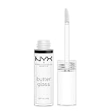 NYX Professional Makeup Lip Gloss, Butter Gloss, Non-sticky formula, Easy Application, Leaves Your Lips Feeling Silky Smooth, Glossy Finish, Shade Clear, 8ml