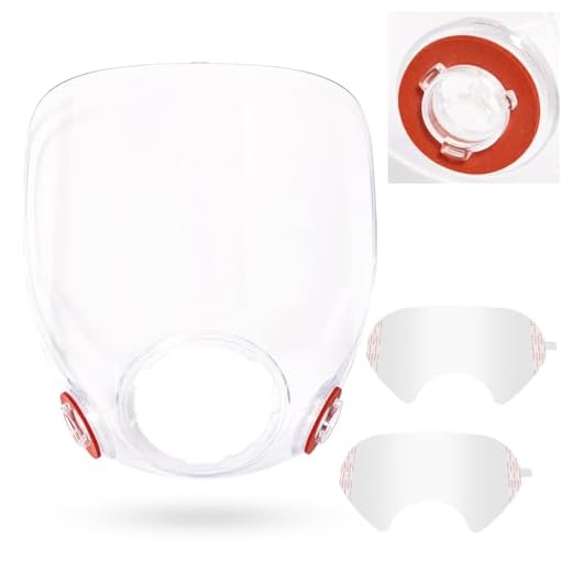 Trudsafe Montaje de Lente 6898 y Paquete de 20 Cubre Lente 6885, compatibles con la máscara respiratoria de la Serie 3M 6000, 6700, 6800, 6900, Cubierta Protectora para máscara 6800