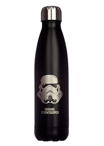 Puckator The Original Stormtrooper - Stainless Steel Water Bottle - Cold for 24h and Hot for 12h - Metal Water Bottles with Stormtrooper Design - Double Walled Modern Thermos Flask - Bpa Free -500 ml