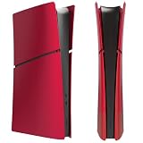 FTWIND【新型】PS5 Slim 本体用 交換フェイスプレート＆サイドカバーデジタル版対応｜冷却設計モデルあり｜耐衝撃・傷防止｜ABS素材・簡単取付 (レッド, デジタル版)