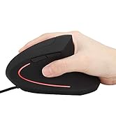 Wired Ergonomic Mouse, 3200dpi Optical Vertical Gaming Mouse, 6D Ergonomic Adjustable Optical Ver...