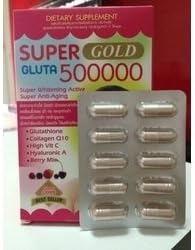 1 Box 10 Pills Super Gold Gluta 500000 Collagen Q10-whitening-glutathione-Berry Mix-Hyaluronic A