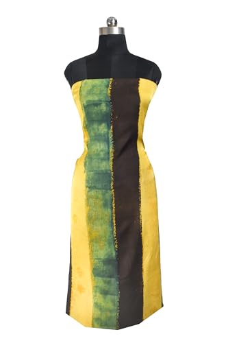 Image of Ethnics of Kutch Women's Ajrakh Modal Silk Natural Dye Hand Block Print Unstitched Kurta Fabric (For Lenght - Refer Bullet Point Below)