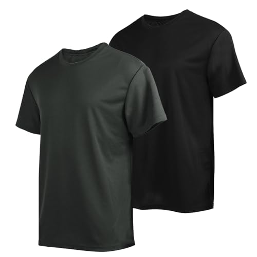 Image of 3 Pack Men's Quick Dry T Shirts Athletic Running Workout Short Sleeve Shirts for Men Active Crew Neck Tops