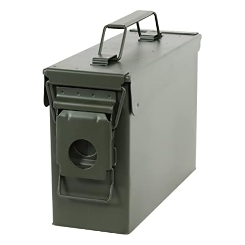 Tactical45 Ammo Can - 30 Cal Solid Steel Military Metal Ammo Box with Airtight Sealed Lid to Protect Ammunition and Gear Cover
