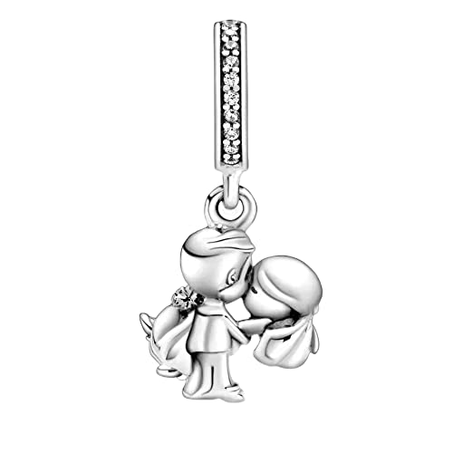 BEEUVIP Coppia sposata Dangle Charm per bracciali, ciondoli in argento 925, perline per collane, per la festa della mamma, compleanno, regalo di Natale