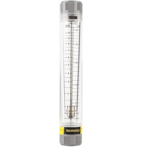 Débitmètre liquide 1-10GPM à tube acrylique haute visibilité et connexion femelle G3/4In LZM-20G