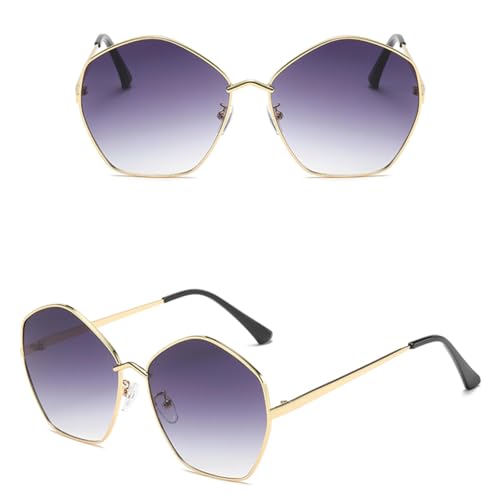 Fashion Polygonal Irregular Sunglasses Retro Metal Sun Glasses Minimalist Sun Protection Eyeglasses Female4