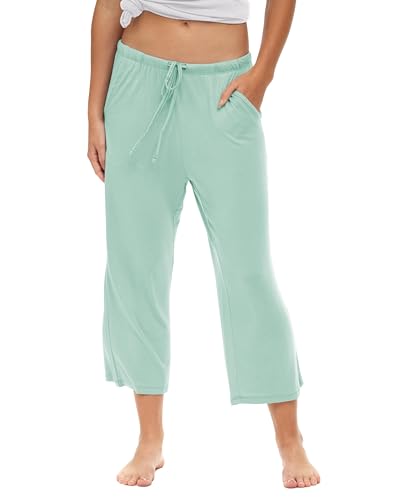 Image of Sexy Basics Women's Capri Lounge Pants | Stretch Comfort Soft Bottoms | Drawstring & Pockets | Multi Packs & Colors
