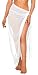 La Leela Chiffon Hawaii front skirt plus size tie for women for plus size cover ups Solid Plain Sheer White Plus Size