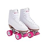 CHICAGO Skates Premium White Quad Roller Skates for Girls and Women Beginners Classic Adjustable High-Top Design for Indoor or Outdoor Skates and Roller Derby