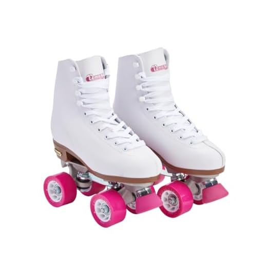 Chicago Women's Classic Roller Skates - Premium White Quad Rink Skates , White, 8