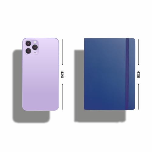 Image of Anupam Fluct A7 Hard Bound Journal | 128 Pages 80gsm | Matte Finish PVC Cover Aesthetic Diary | pH Neutral & Acid Free Ruled Paper | Matching Elastic Lock | For Journaling (Pack of 2, Blue)