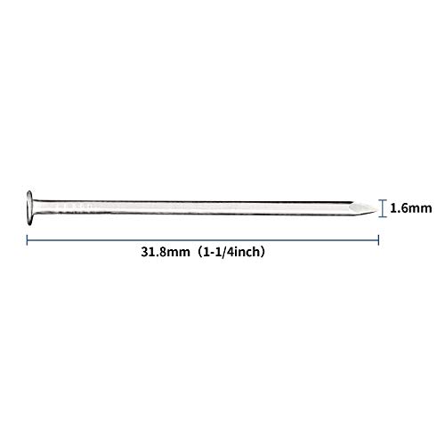 Image of JEGONFRI 450pcs 1-1 /4 inch Nickel Flat Head Nails for Hanging Pictures Woodwork