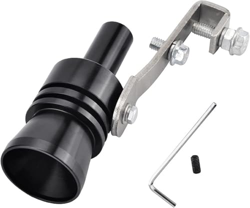 Aluminum Alloy Universal Turbo Whistle,Turbo Sound Exhaust Muffler Pipe Whistle Car Roar Maker, Car Tail,Blow off valve Tip Simulator Whistler (XL_Black)