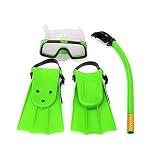Xinduolei Schnorchelmaske Brille Tauchmaske Junior Schnorchel Set Tauchmaske Flippers Scuba Schwimmtauchen voll Einstellbarer Kopfgurt for Schnorcheln Tauchermaske (Color : Green)