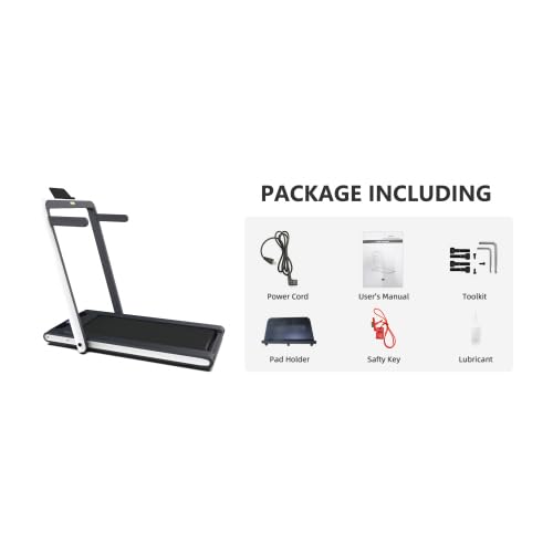 Image of Walking Pad Treadmill 2-in-1 Foldable | 2.5HP Under Desk Electric Remote Control | White Compact Shock Absorption | 265LBS Home Office Walking Jogging