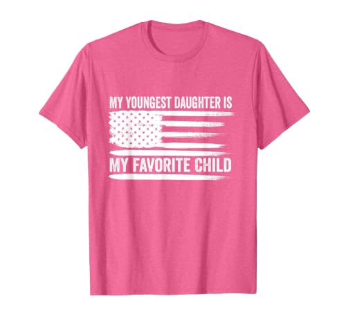 My Youngest Daughter is My Favorite Child T-Shirt, Men, Pink Heather, Small