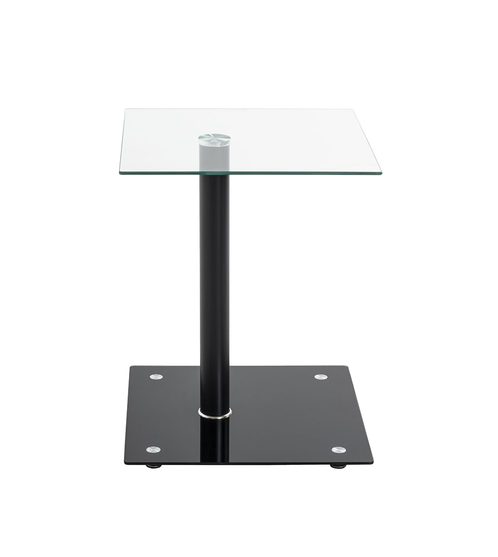 Tavolino Moderno In Alluminio E Vetro - 40x40x52 Cm | Design Semplice E Funzionale Per Soggiorno - Foto 3