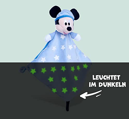 Simba 6315870352 - Disney Gute Nacht Mickey Maus Schmusetuch, Glow in the Dark Plüsch, Micky Mouse, Babyspielzeug, Kuscheltier… – Ansicht 3