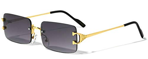 Dweebzilla Prestige Slim Rimless Rectangular Luxury Aviator Sunglasses