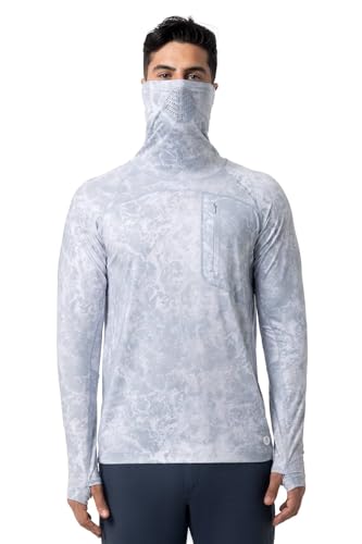 Coolibar UPF 50+ Men's Vented Andros Fishing Tee, Grey, Small, Water Print - Sun Protective3