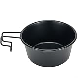 Non- Camping Bowl for Sierra Cup with Handle, 304 Stainless Steel Outdoor Cookware Cooking Bowl with Measuring Scales, Ergonomic Grip and Lightweight(360 Black)