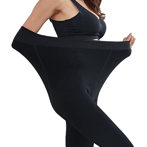Image of Blostirno Women's Fleece Lined Tights Thermal Pantyhose Leggings Opaque Winter Warm Thick Stockings Tights