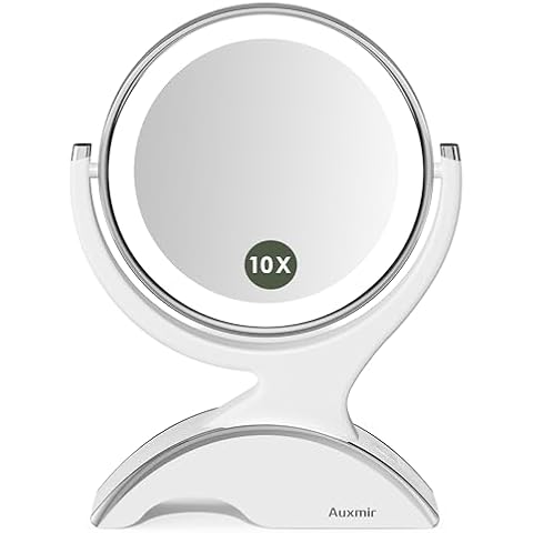 Auxmir 10X/1X LED Lighted Makeup Mirror Cover