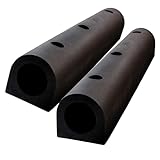 Rubber Wall Protector - Black | High Impact Wall Guard D Type - 36x 6X 6 Inch | 12.25 kg Heavy Duty Rubber Dock Bumper Fender for Garages, Parking Lots, Loading Dock and More - Set of 2