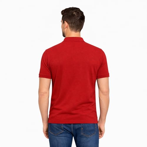 Image of Cotton Polo T-Shirt for Men | Solid Color Regular Fit Collar Neck T-Shirt