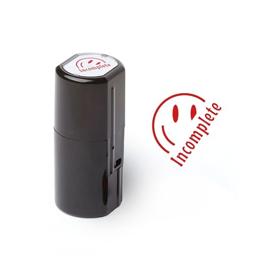 Self-Inking Teacher Stamps for Grading, Multicolor Assessment Stamp, Motivational Feedback Stamps, Homework Review Stamps, Praise Stamp Gift (Red, Incomplete)