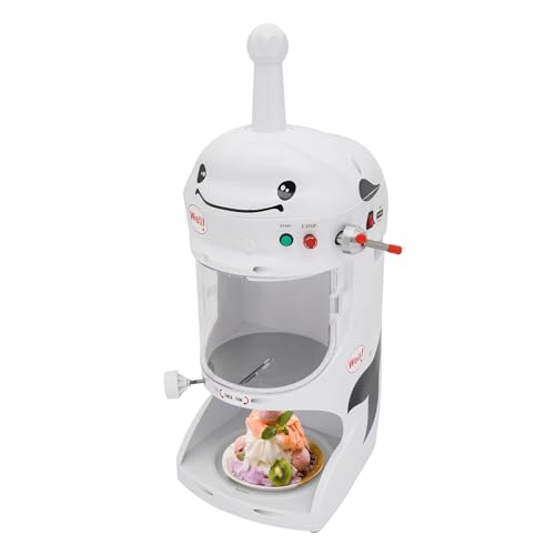 110V 350W Electric Commercial Ice Crusher Shaved Ice Machine, Freestanding Home Snow Cone Machine, Stainless Steel Electric Ice Crusher