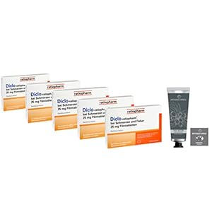 DICLO -Ratiopharm 25mg bei Schmerzen und Fieber, (gleicher Wirkstoff wie Voltaren Dolo) – Sparset 5 x 20 Stück – inkl…
