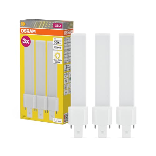 Osram DULUX S9 LED Kompaktlampe 4W 500lm 3000K Warmweiß Sockel G23 230V AC/CCG CRI 80 32 3mm Durchmesser 3-Pack