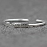 Angelazy Armreif Für Frauen Sterling-,Fashion Vintage Einstellbare Handgefertigte Exquisite Klopfen Form Armreif Für Damen Kleid Match