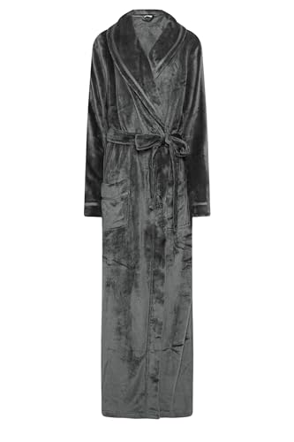 Image of Long Tall Sally - Lts Tall Grey Shawl Collar Maxi Dressing Gown - Women's