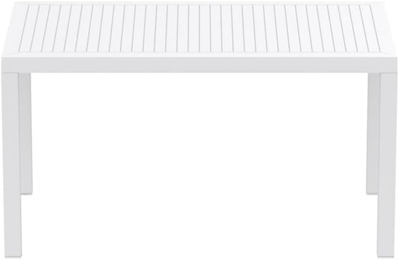 Compamia Ares 55" Resin Patio Dining Table in White, Commercial Grade
