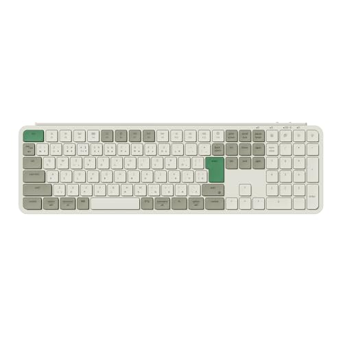 【国内正規品】Keychron B6 Pro ウルトラスリム ワイヤレスキーボード、フルサイズ、テンキー付、ZMKカスタマイズ、シザースイッチ、2.4 GHz/Bluetooth 5.2/有線接続、ロングバッテリーライフ、Mac Windows Linux対応 (レトログリーン, JISレイアウト)