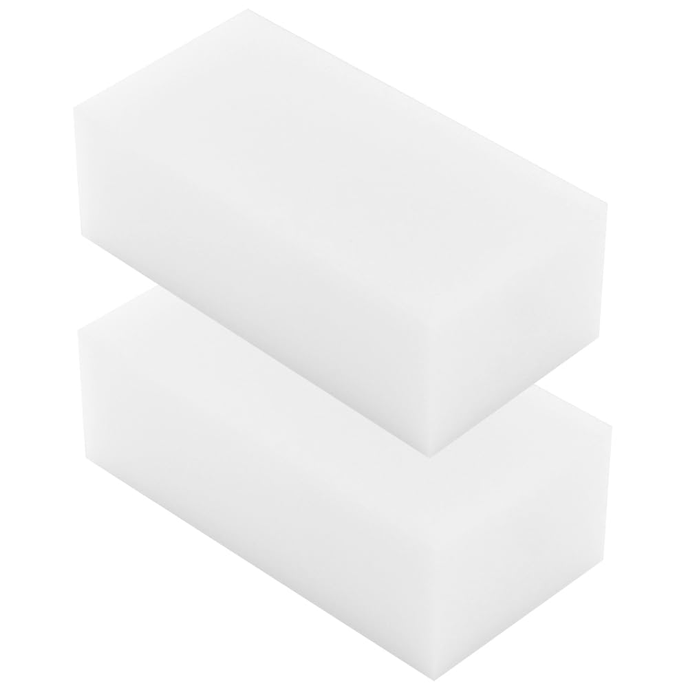 HDPE Block PE Polyethylene Rectangular Hard Solid Plastic Tapping Block High Density Sheet Great for DIY Projects for Machining Home Floor Improvement（ 2" x 6"x 3"，2pcs White）