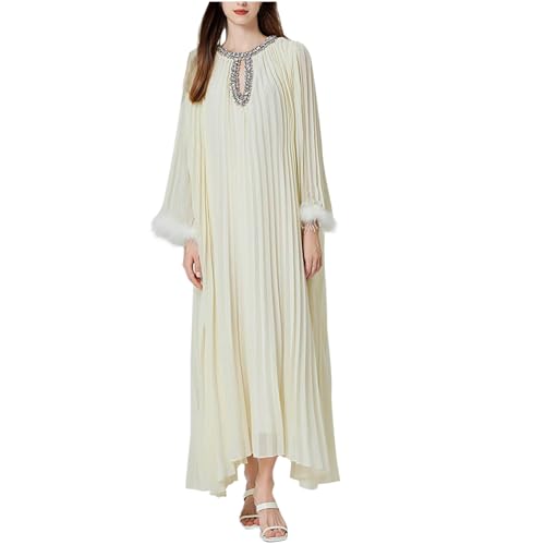 Vestido largo de gasa plisado estilizado que define la figura con cinturón